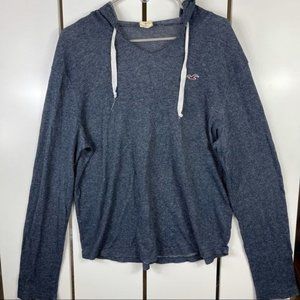 Hollister Blue Lightweight Pullover Hoodie Size Medium